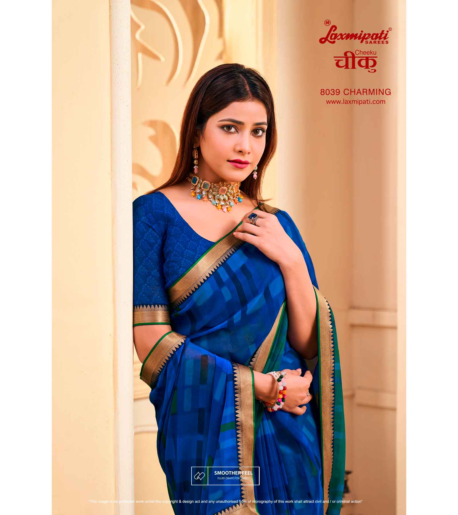 Laxmipati Cheeku 8039 C/C Georgette Blue Sarees
