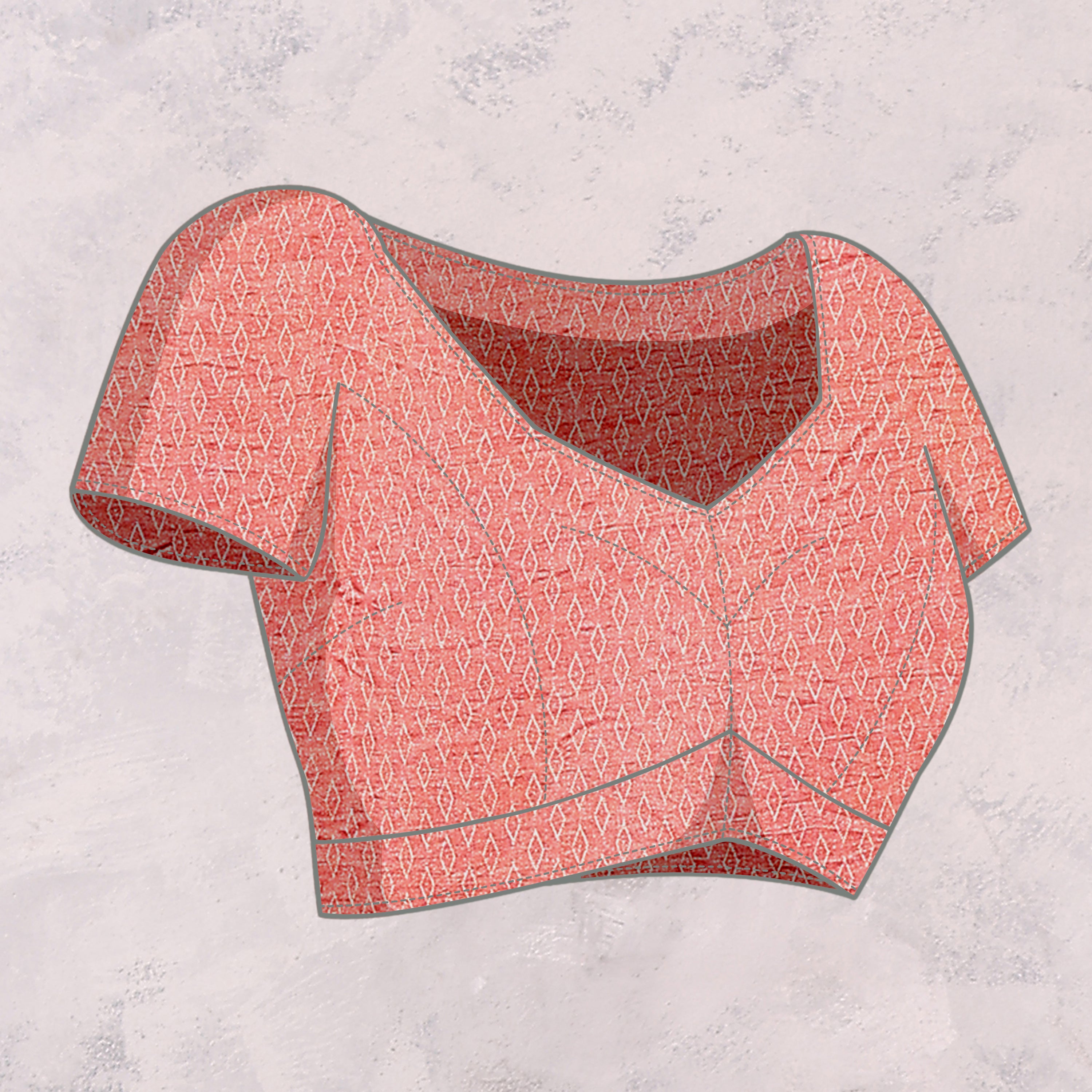 Laxmipati 13458 Swarda Peach Satin Chiffon Diamond Work Saree