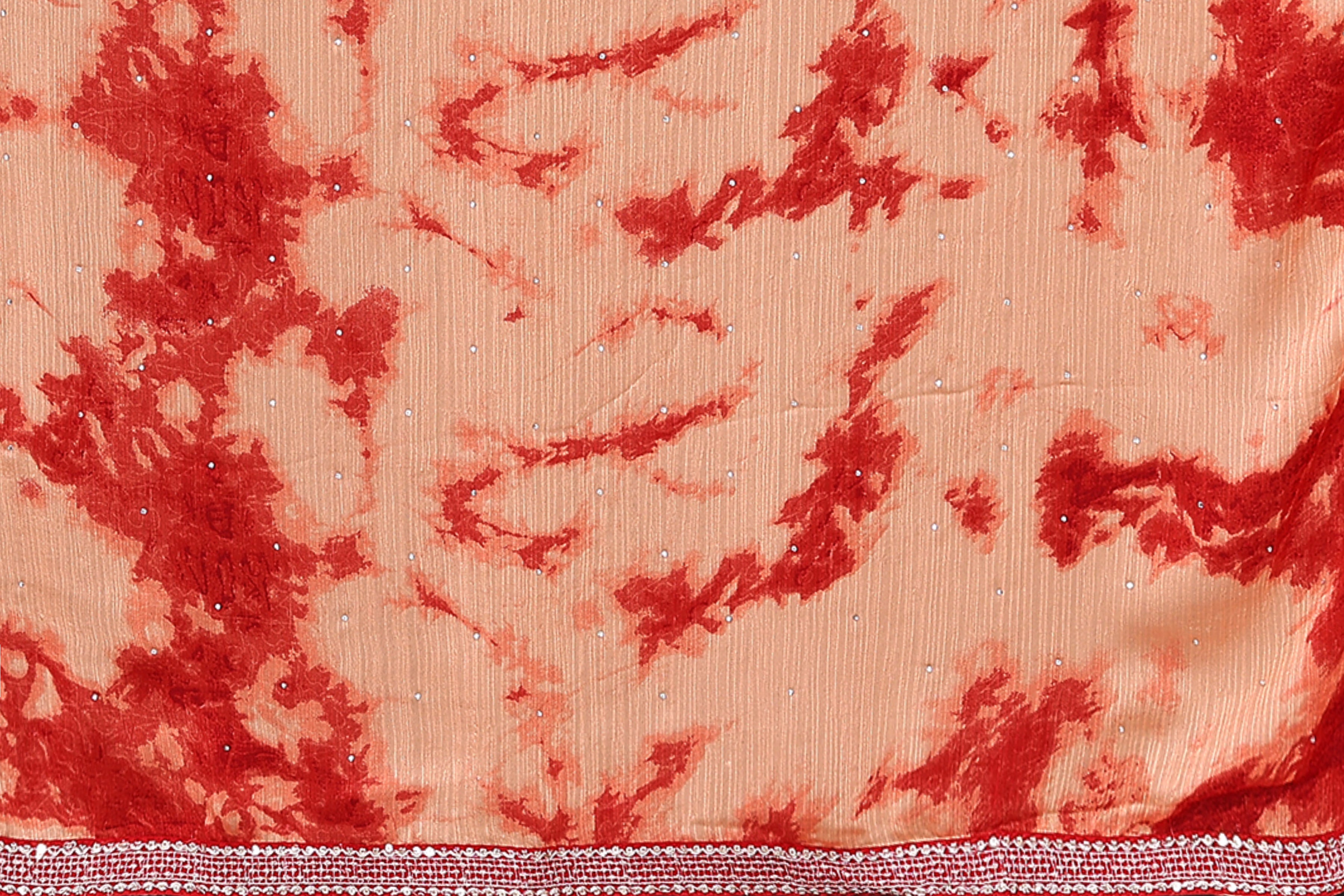 Laxmipati 13458 Swarda Peach Satin Chiffon Diamond Work Saree