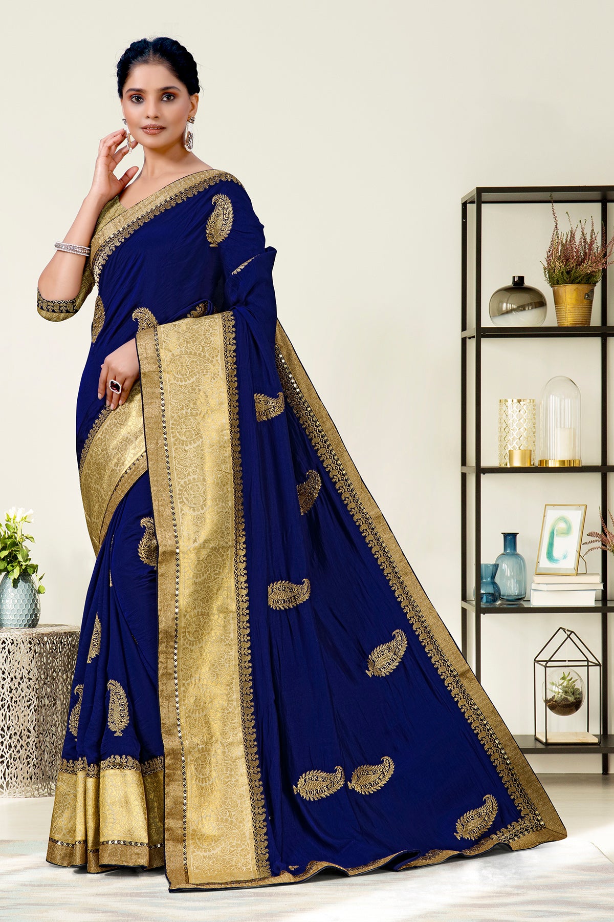 Laxmipati Rasili 5375 Crepe Blue Saree