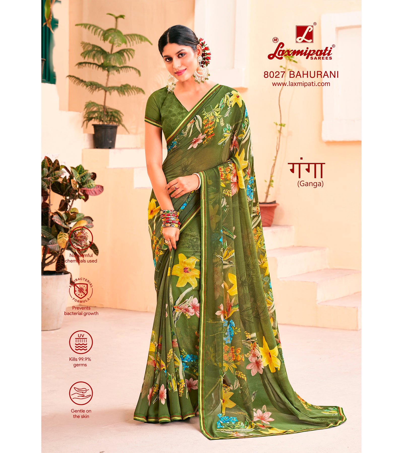 Laxmipati Ganga 8027 Georgette Multicolor Saree
