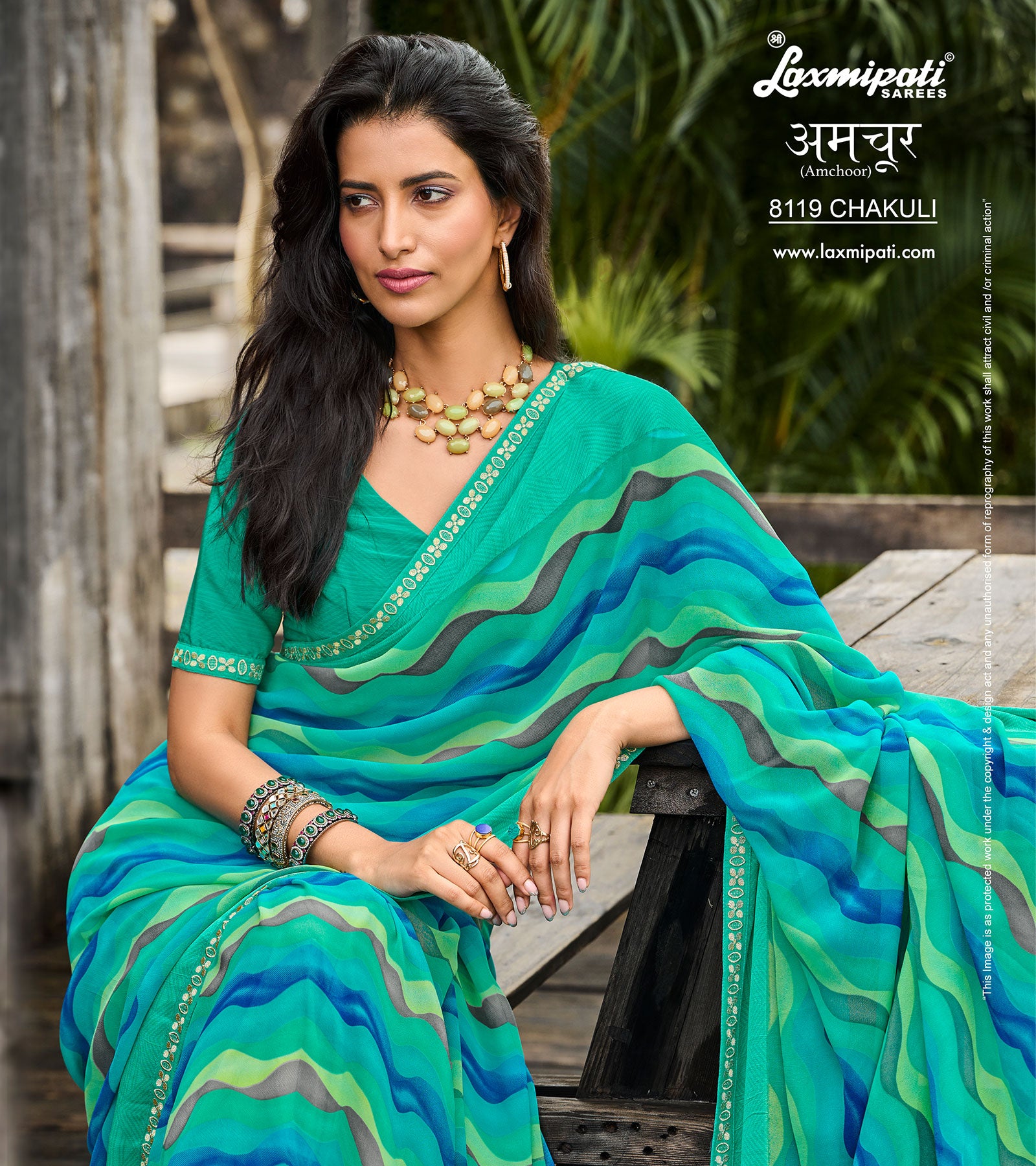 Laxmipati Amchoor 8119 Georgette Multicolor Saree