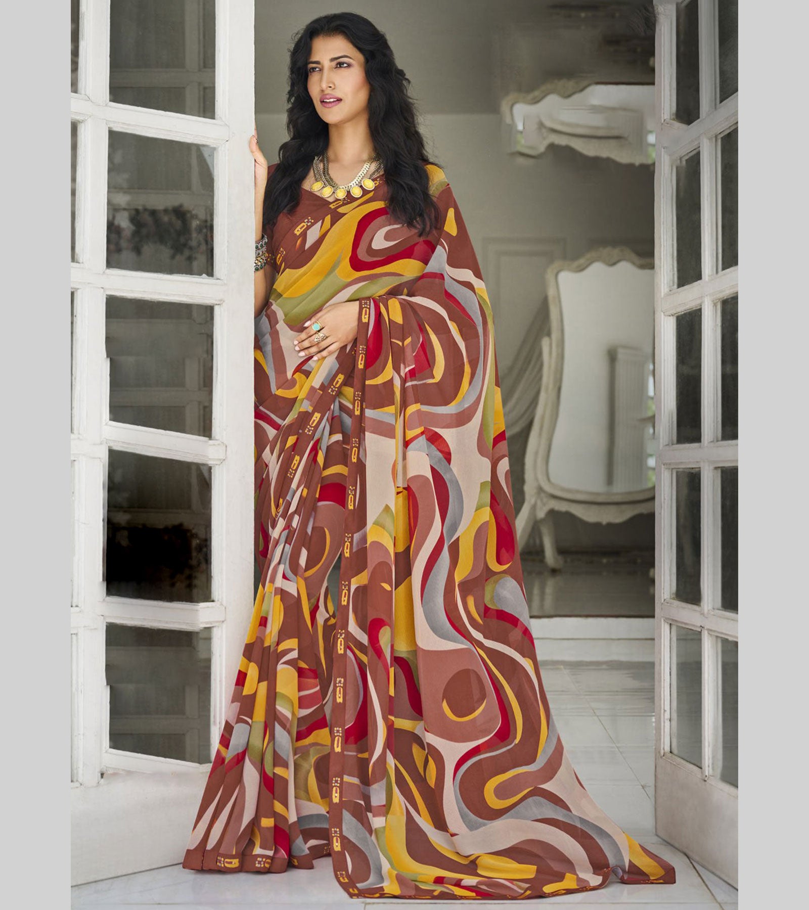 Laxmipati Amchoor 8126 Georgette lining Multicolor Saree