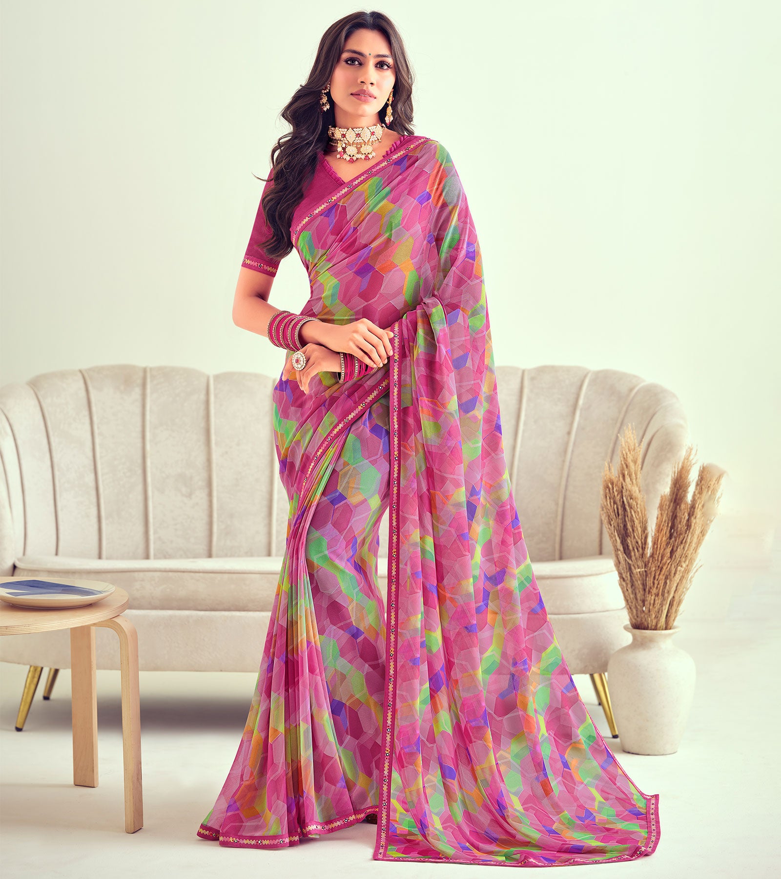 Laxmipati Vanilla 8188 Georgette Multicolor Saree