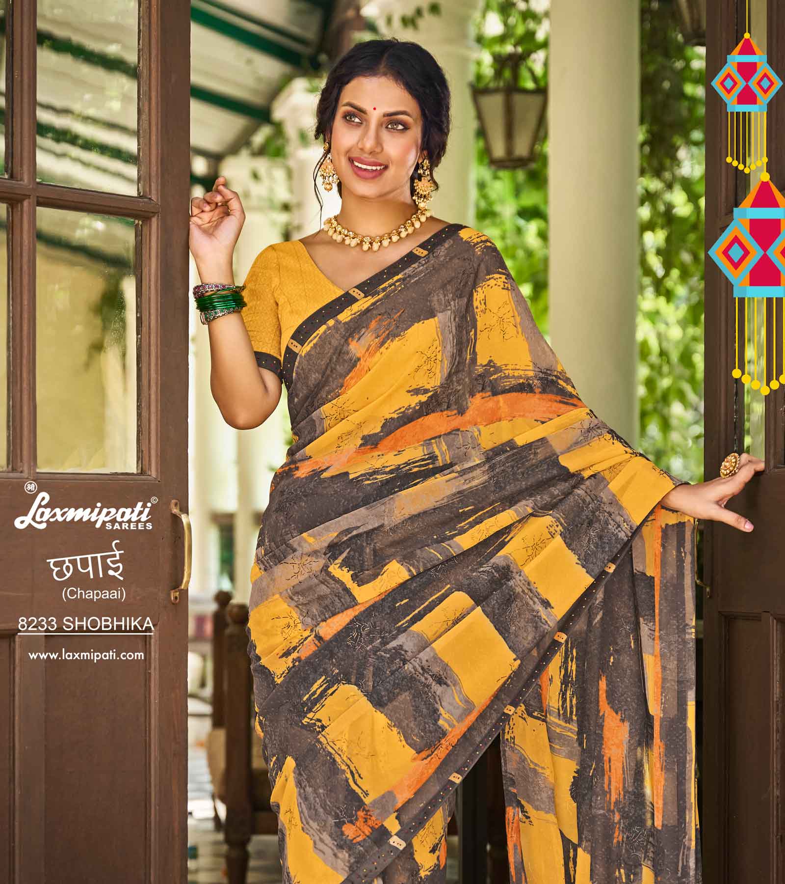 Laxmipati Chapaai 8233 Georgette With jacquard Multicolor Saree
