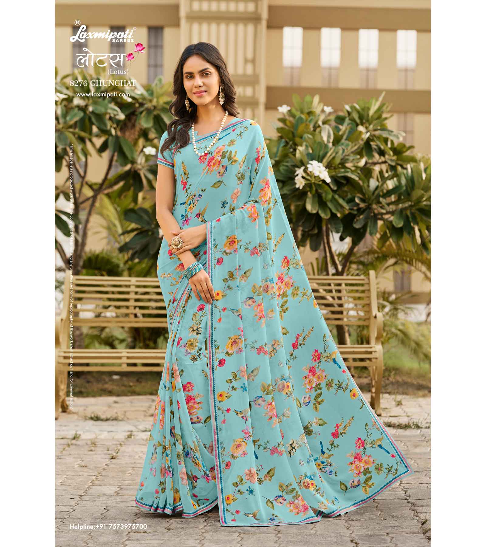 Laxmipati Lotus 8276 Georgette Multicolor Georgette Saree with Fancy Border