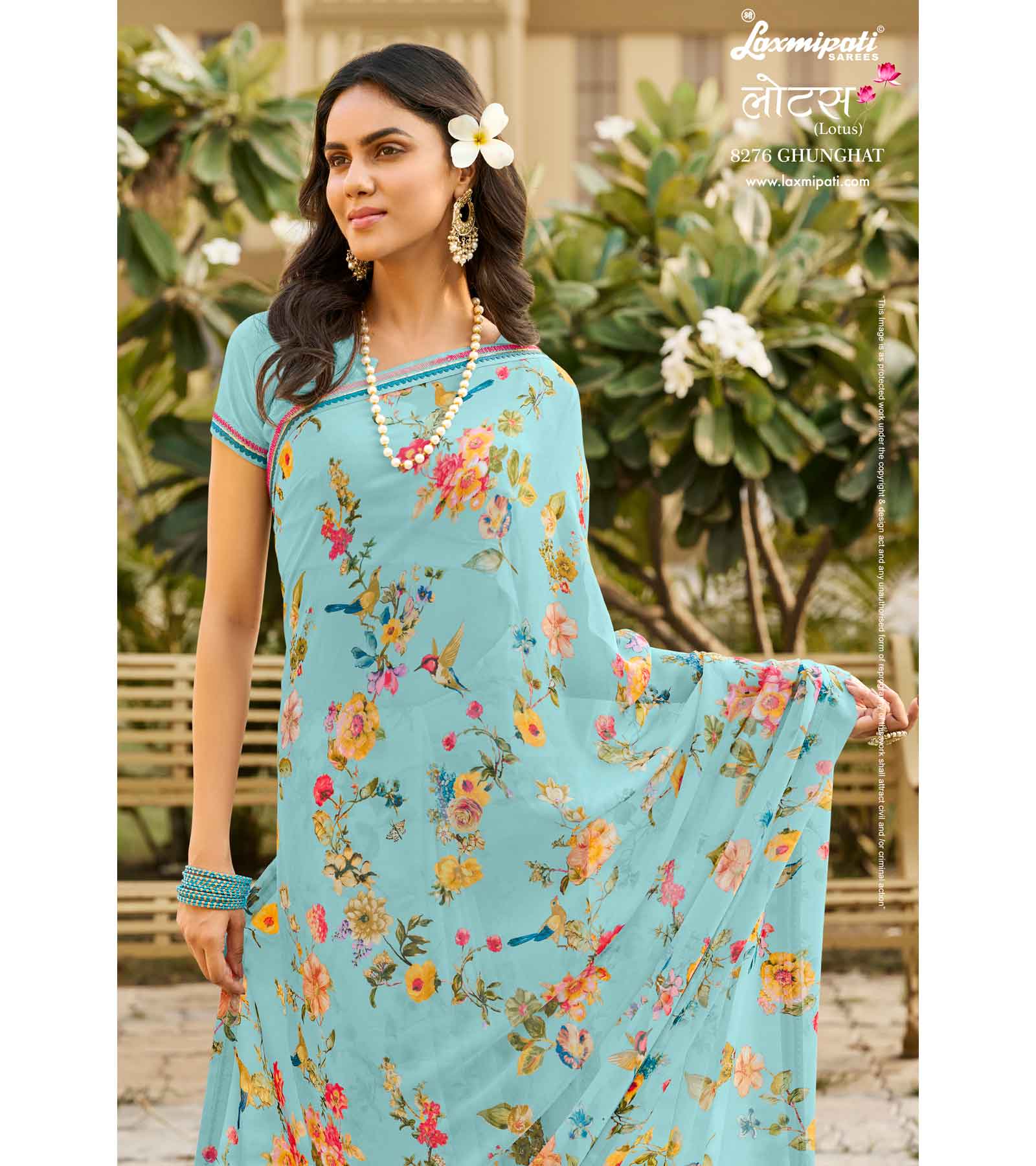 Laxmipati Lotus 8276 Georgette Multicolor Georgette Saree with Fancy Border