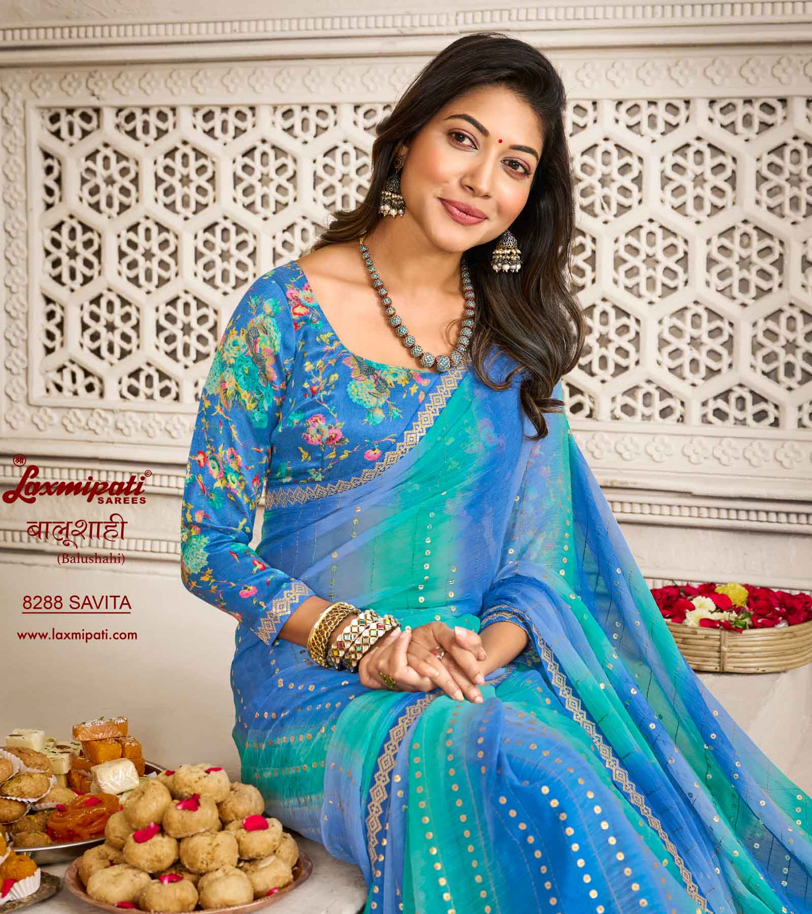 Laxmipati Balushahi 8288 Chiffon Multicolor Saree