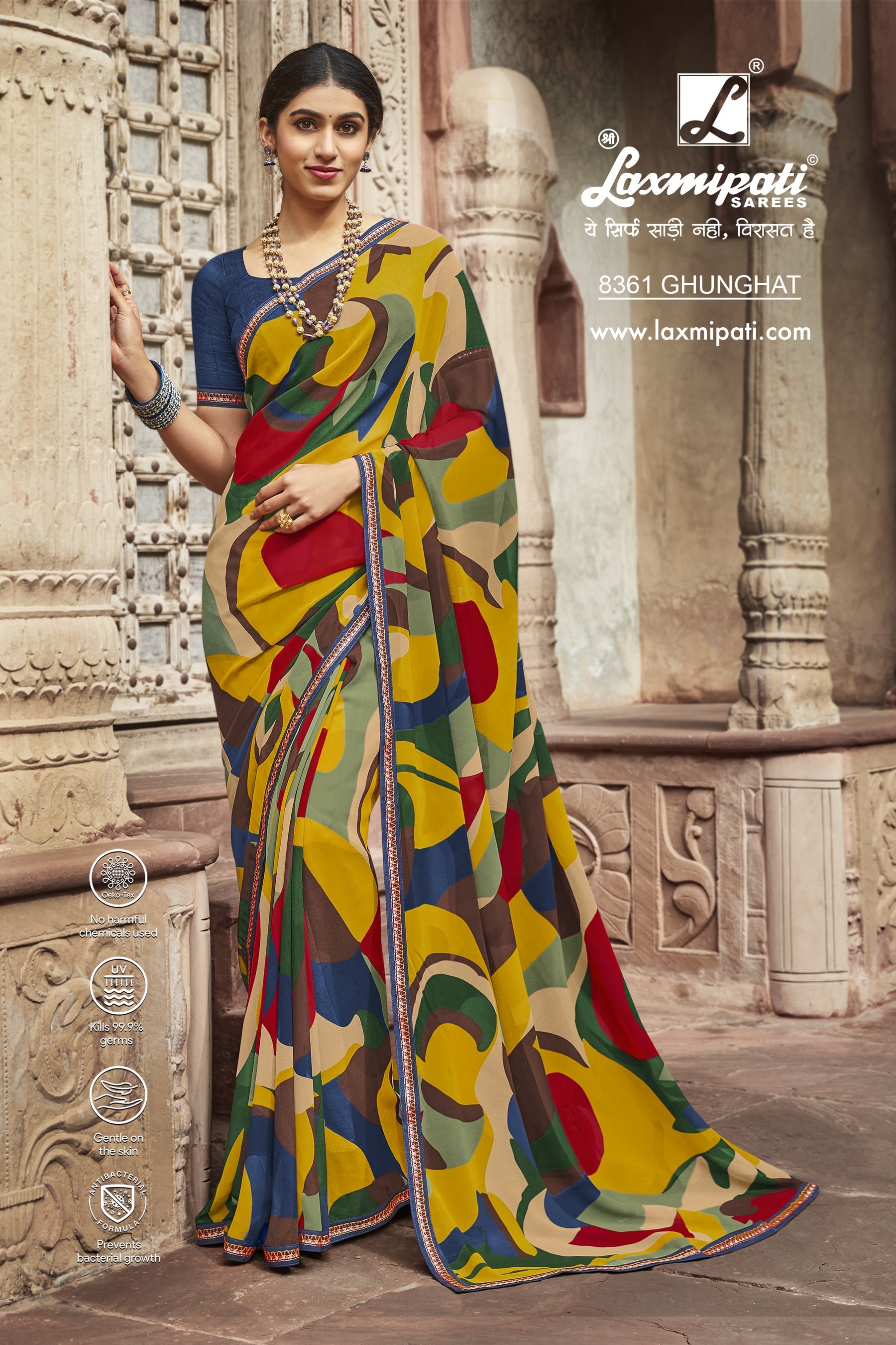Laxmipati Janki 8361 Georgette Multicolor Saree
