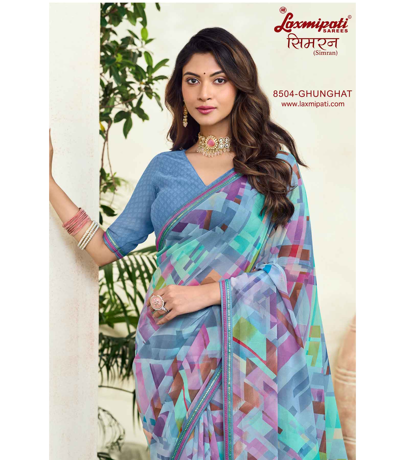 Laxmipati Simarn 8504 Georgette Purple Saree