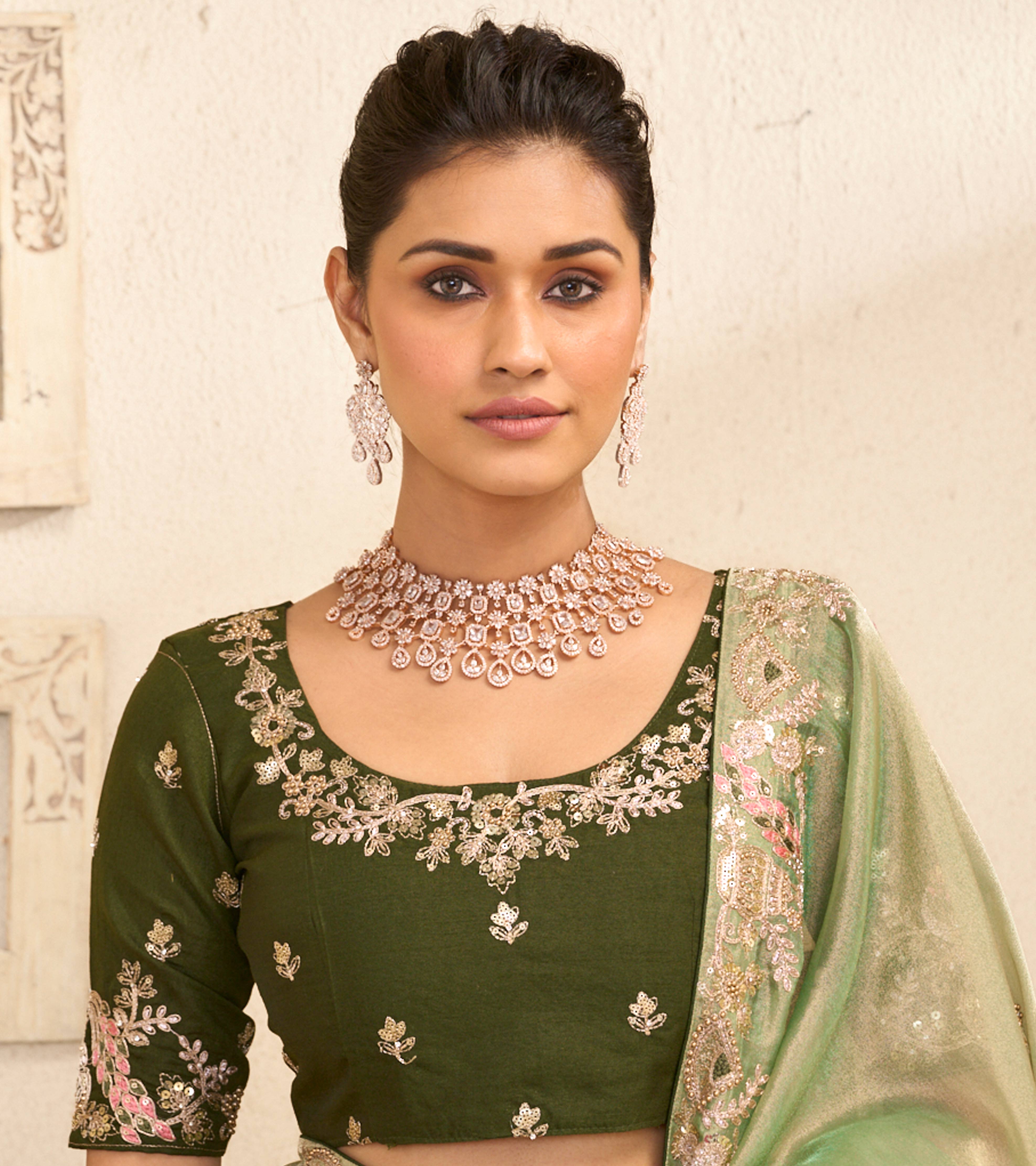 Laxmipati RaangSaaz Pastel Green Saree with Floral Embroidery
