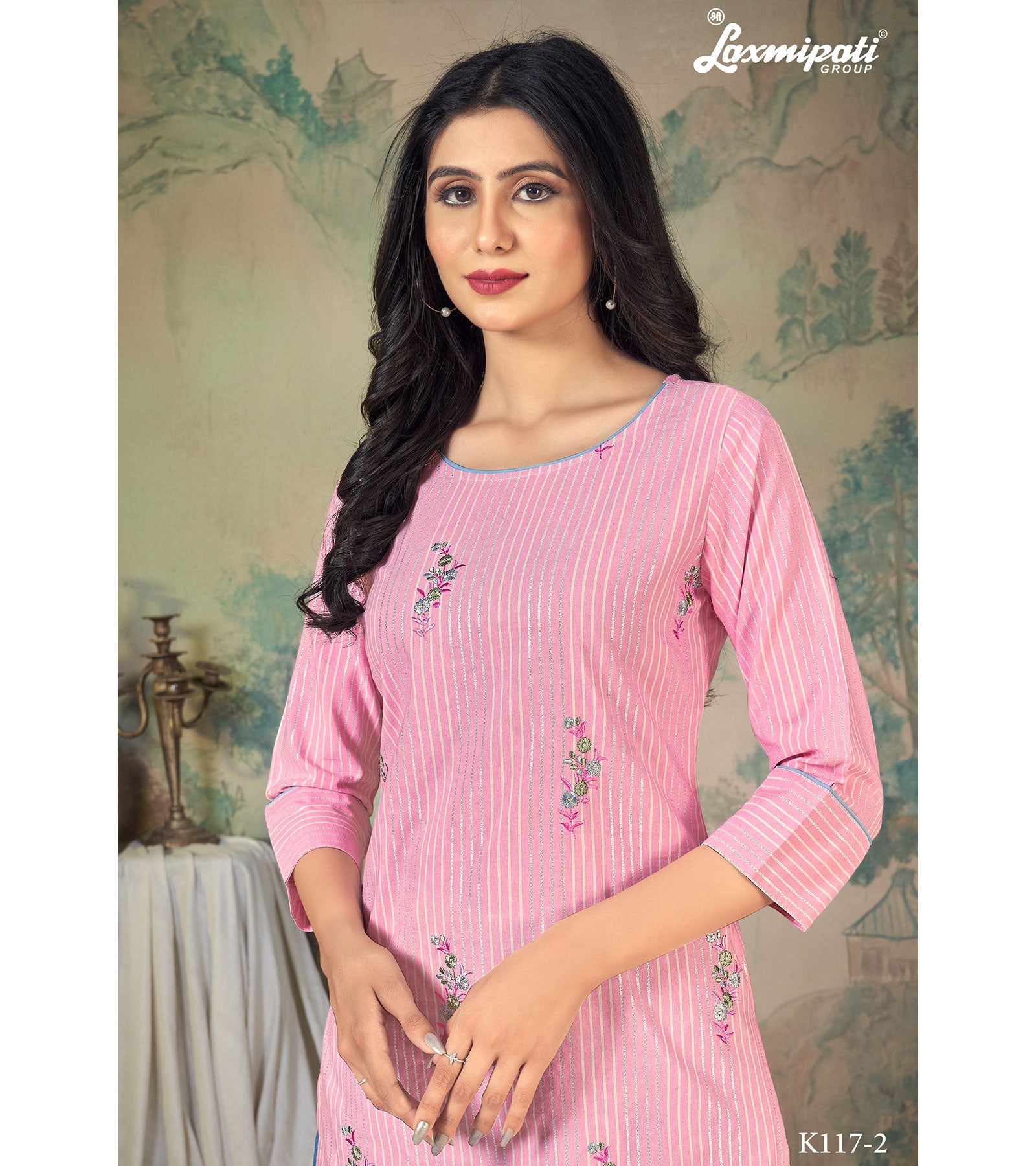 Laxmipati Ganga Cotton Base Prony Straight Cut Kurti