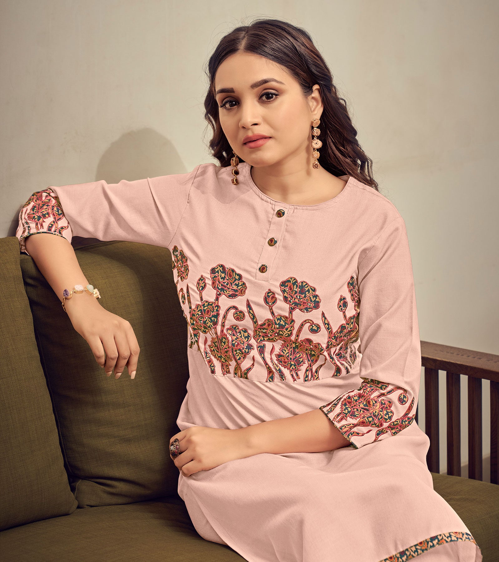 Laxmipati K26-6 Spun Base Blush Pink Kurti With Pant