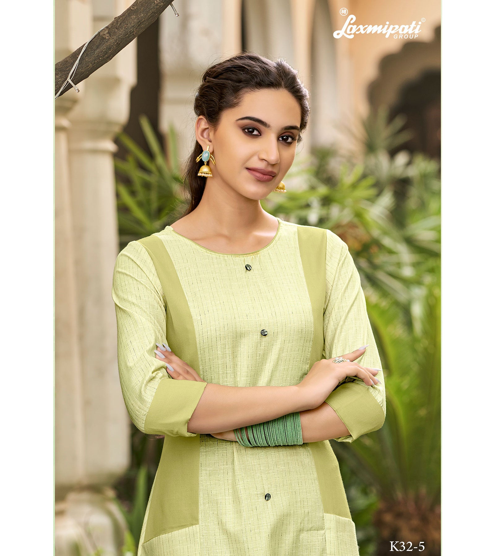Laxmipati Spun Base Self Textured Khaki Kurti
