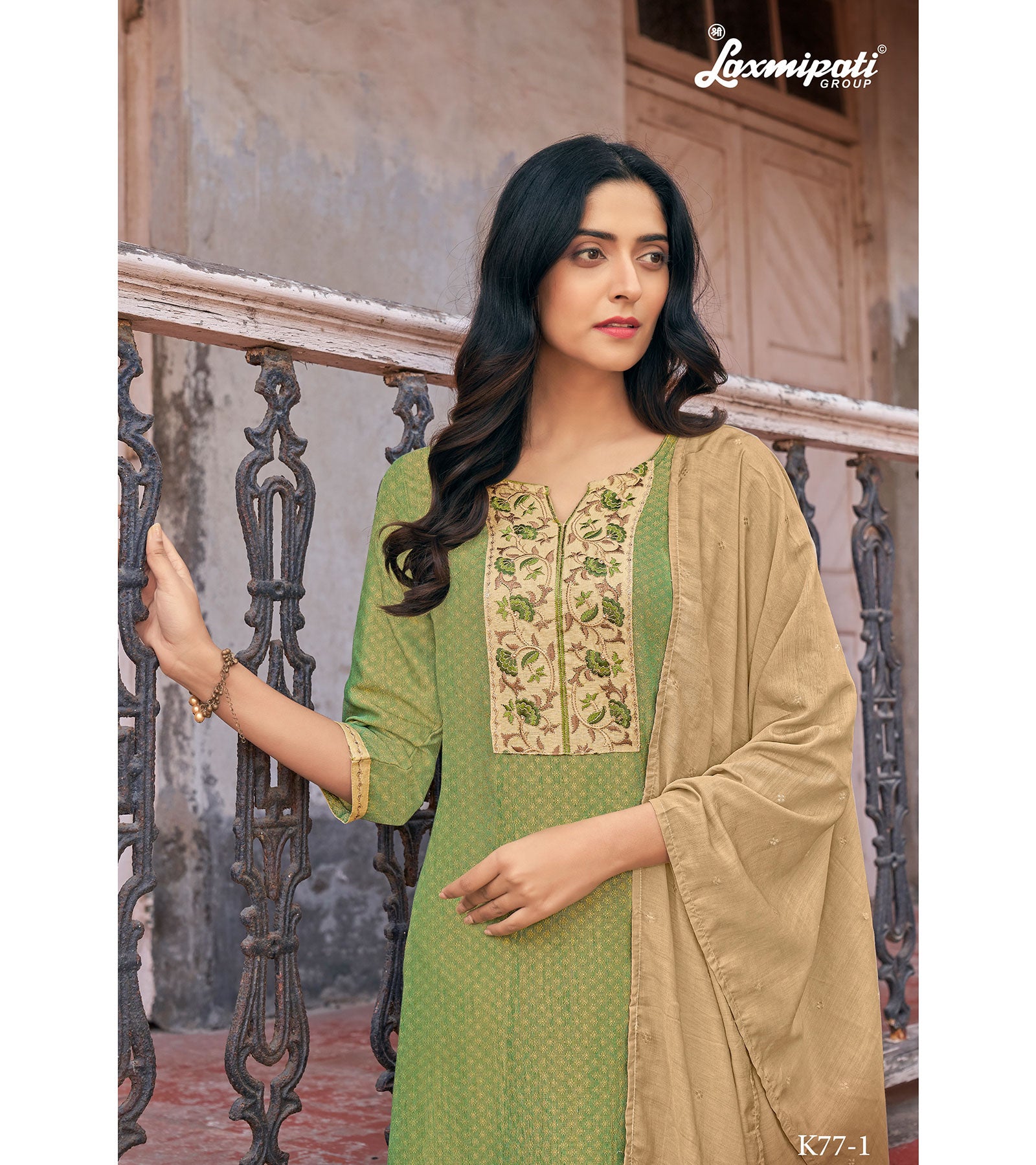 Laxmipati Spun Base Fabric Straight Cut Kurti With Pant & Dupatta