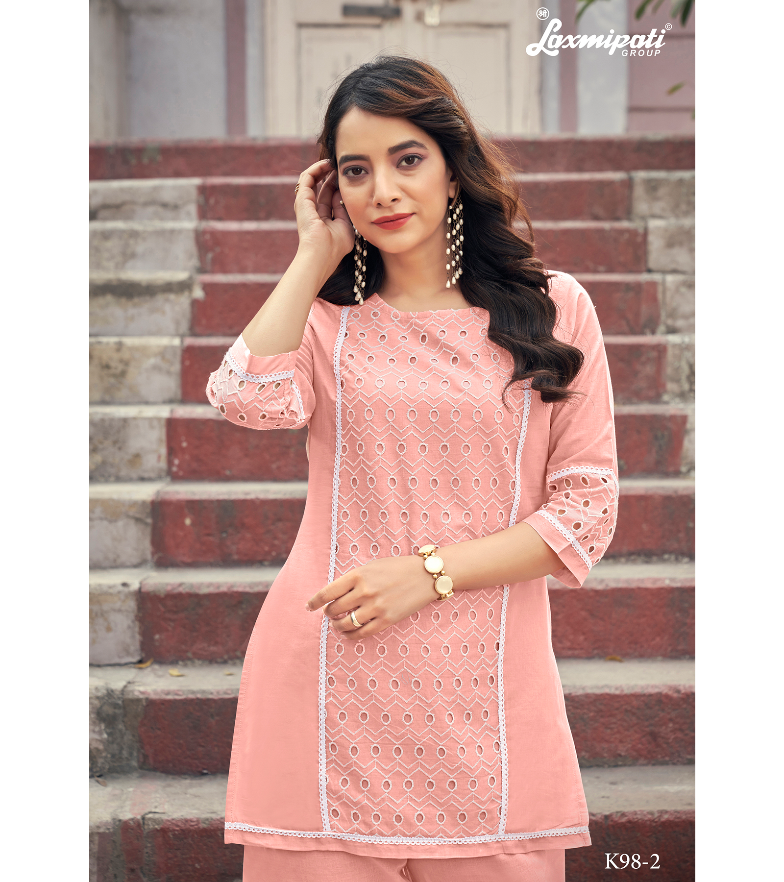 Laxmipati Mull Lychee Tunic With Plazzo Kurti
