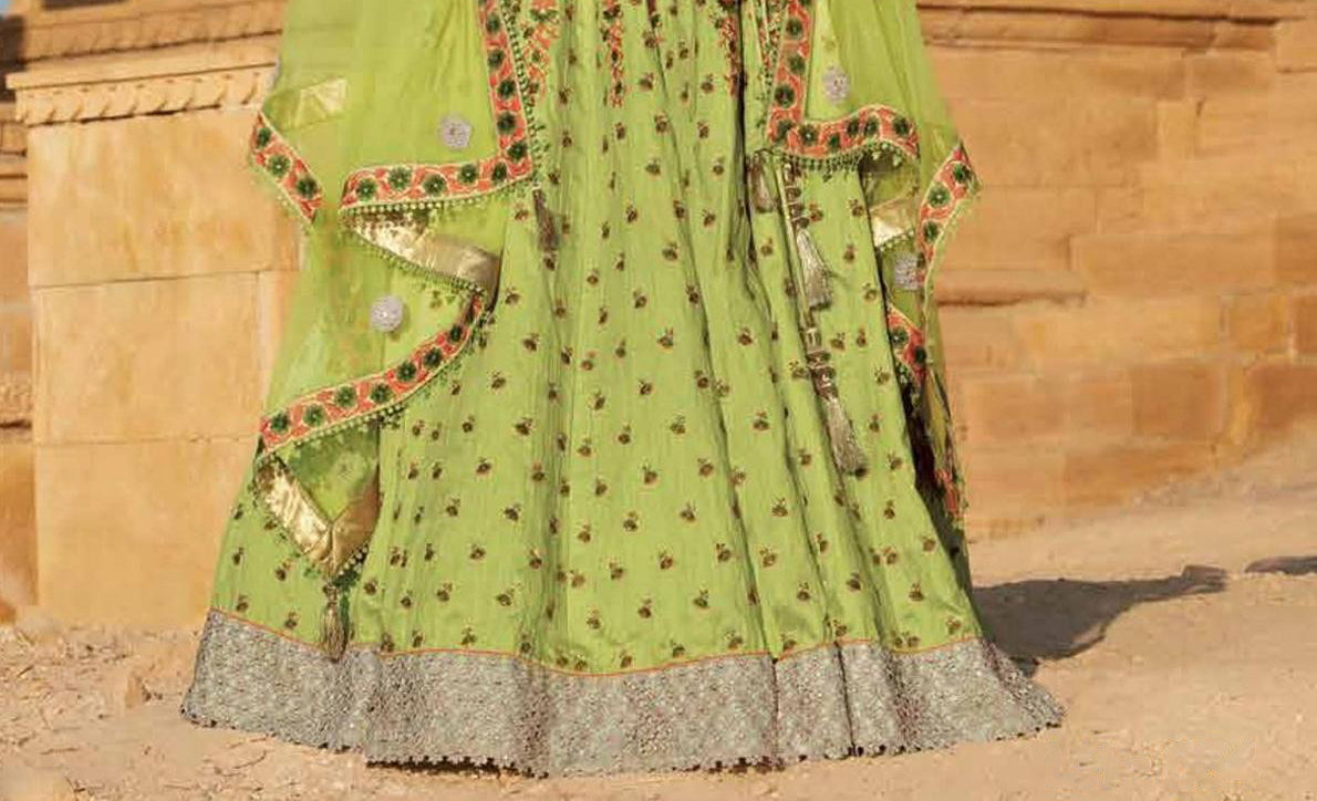 Laxmipati LH-054 Lush Green Lehenga
