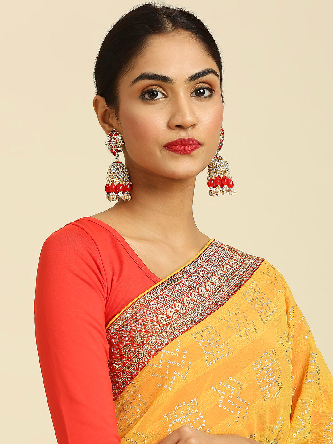 Laxmipati M2113 Chiffon Yellow Sarees