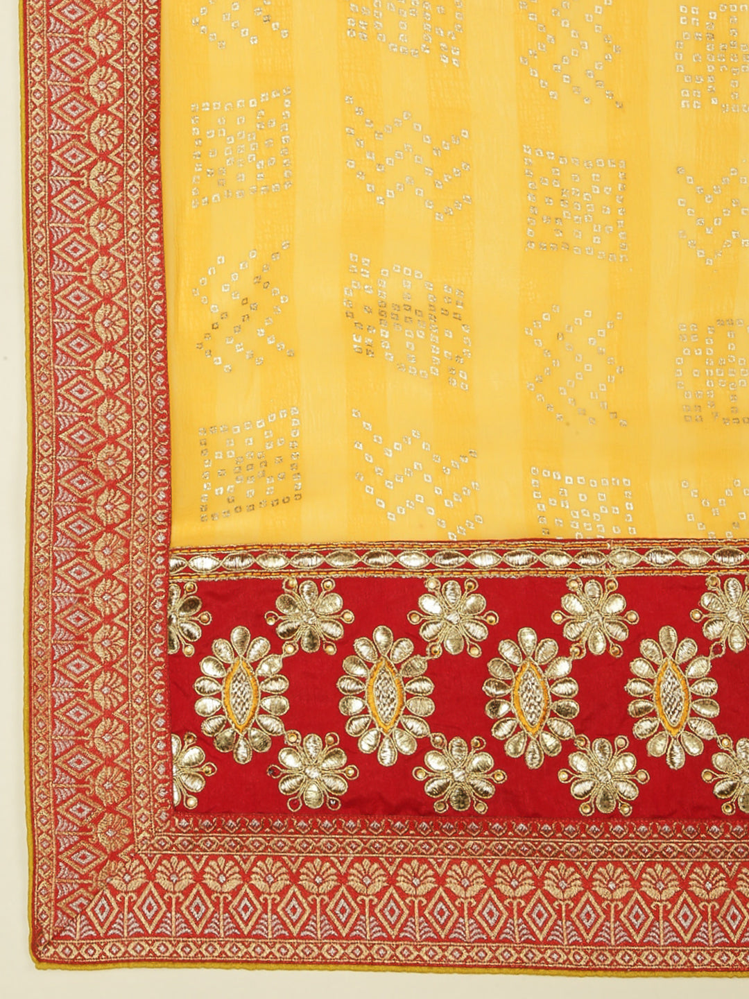 Laxmipati M2113 Chiffon Yellow Sarees