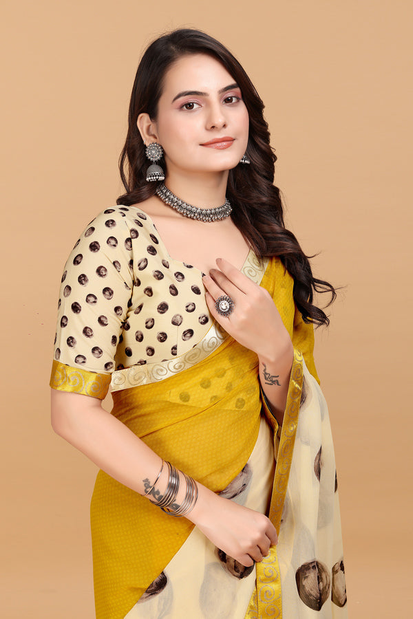 Laxmipati Meera 005 Georgette Mustard Saree