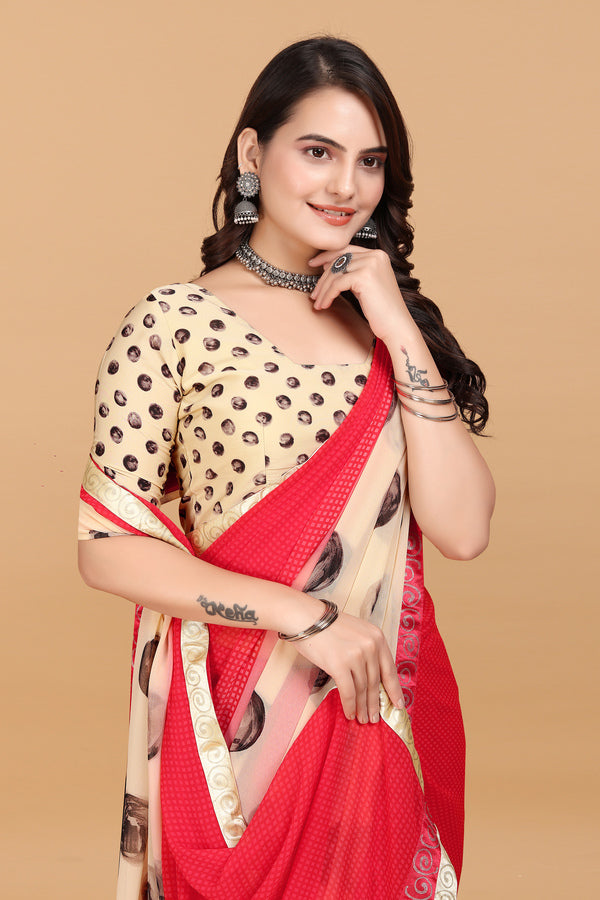 Laxmipati Meera 008 Georgette Red Saree