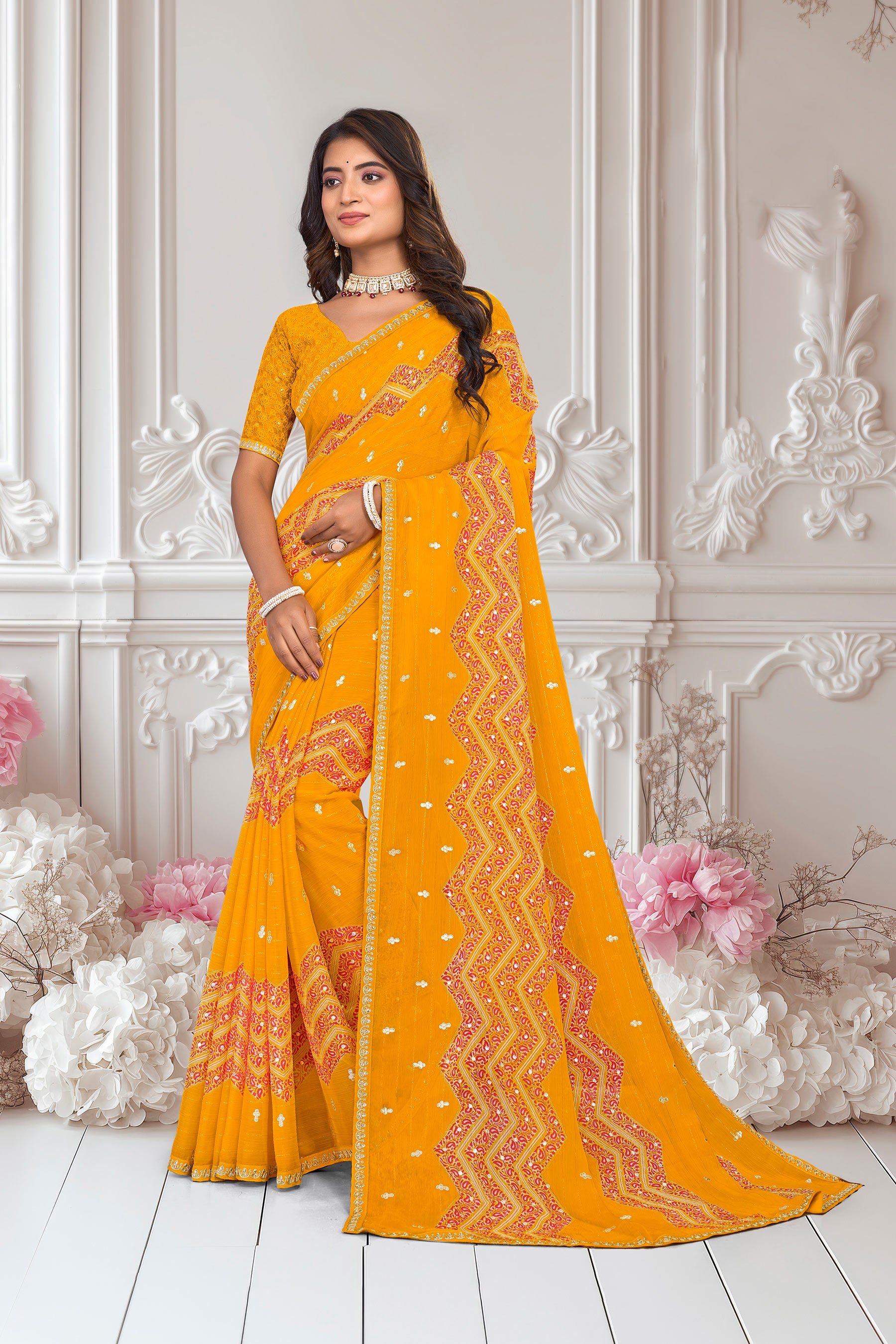 Yellow saree