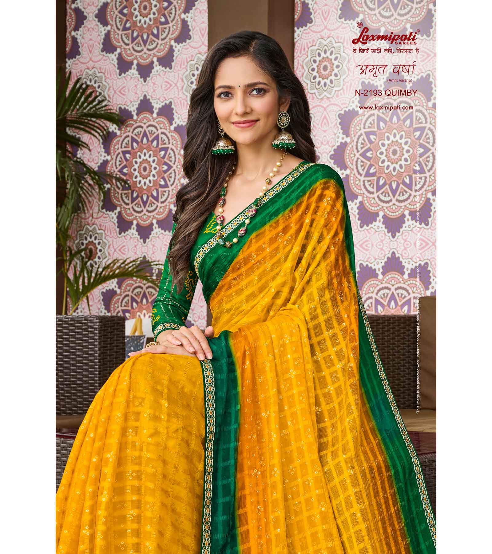 Laxmipati Amrit Varsha N-2193 Chiffon Multicolor Saree