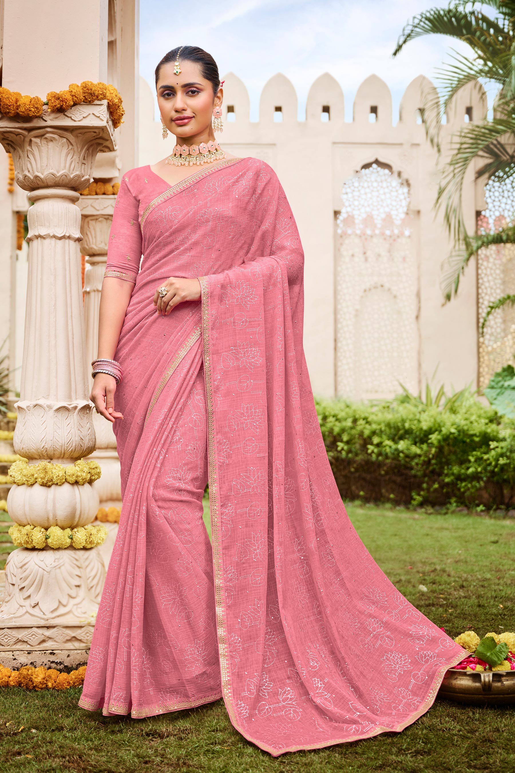 Ready to Wear Laxmipati Dhan_laxmi N-2255 Art Silk Pink Saree
