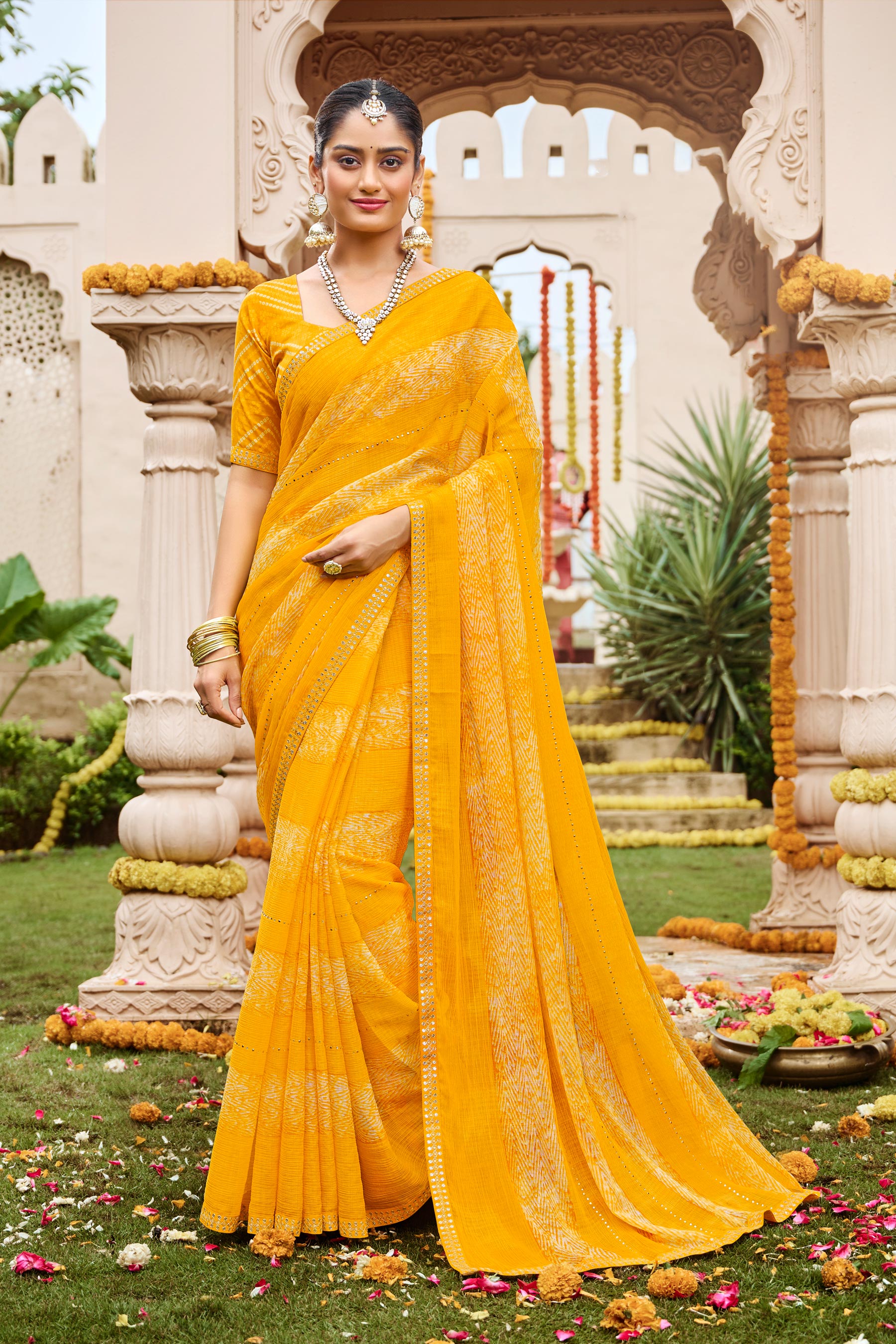 Ready to Wear Laxmipati Dhanlaxmi N-2262 Art Silk Mustard Saree