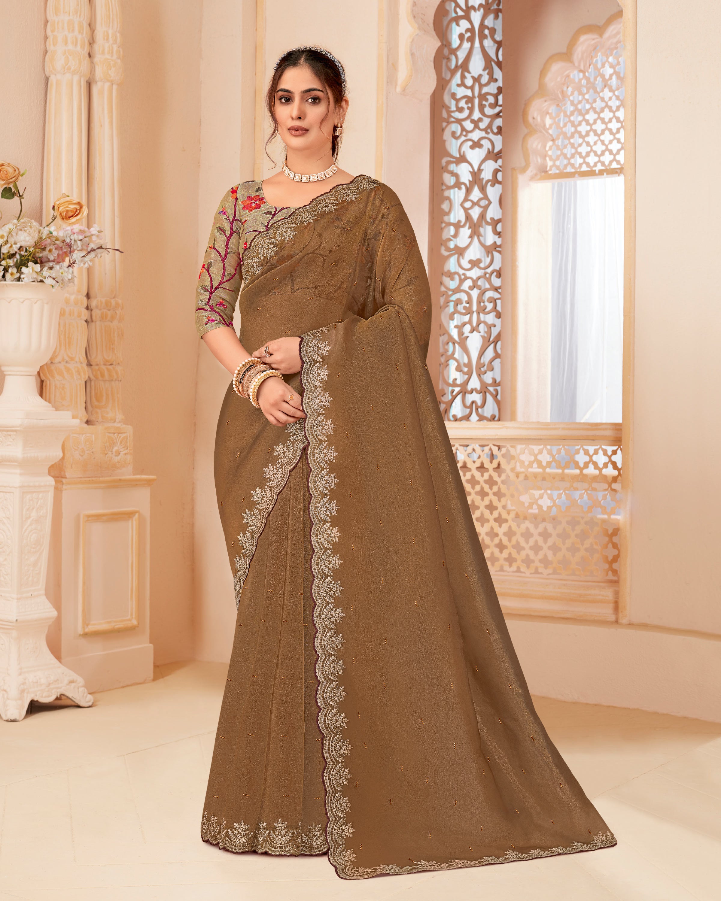 Laxmipati Manmarzi N-2322 Silk Brown Saree
