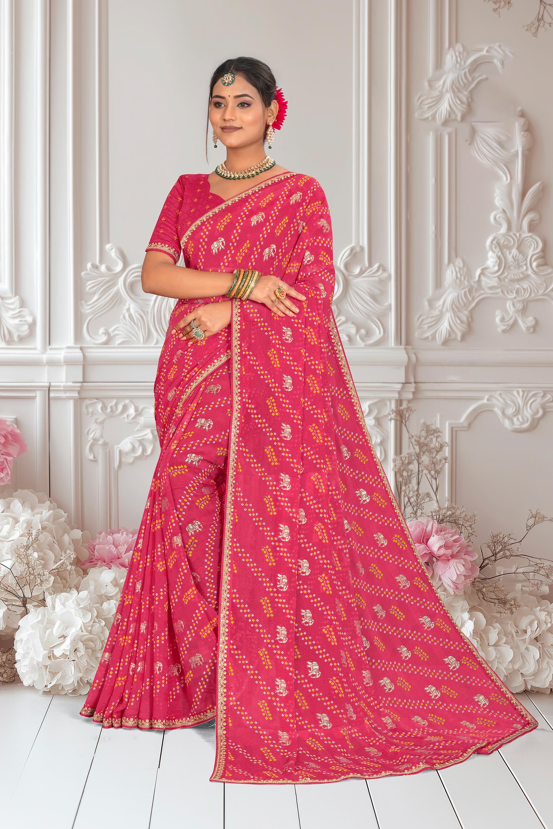 Light pink colour saree