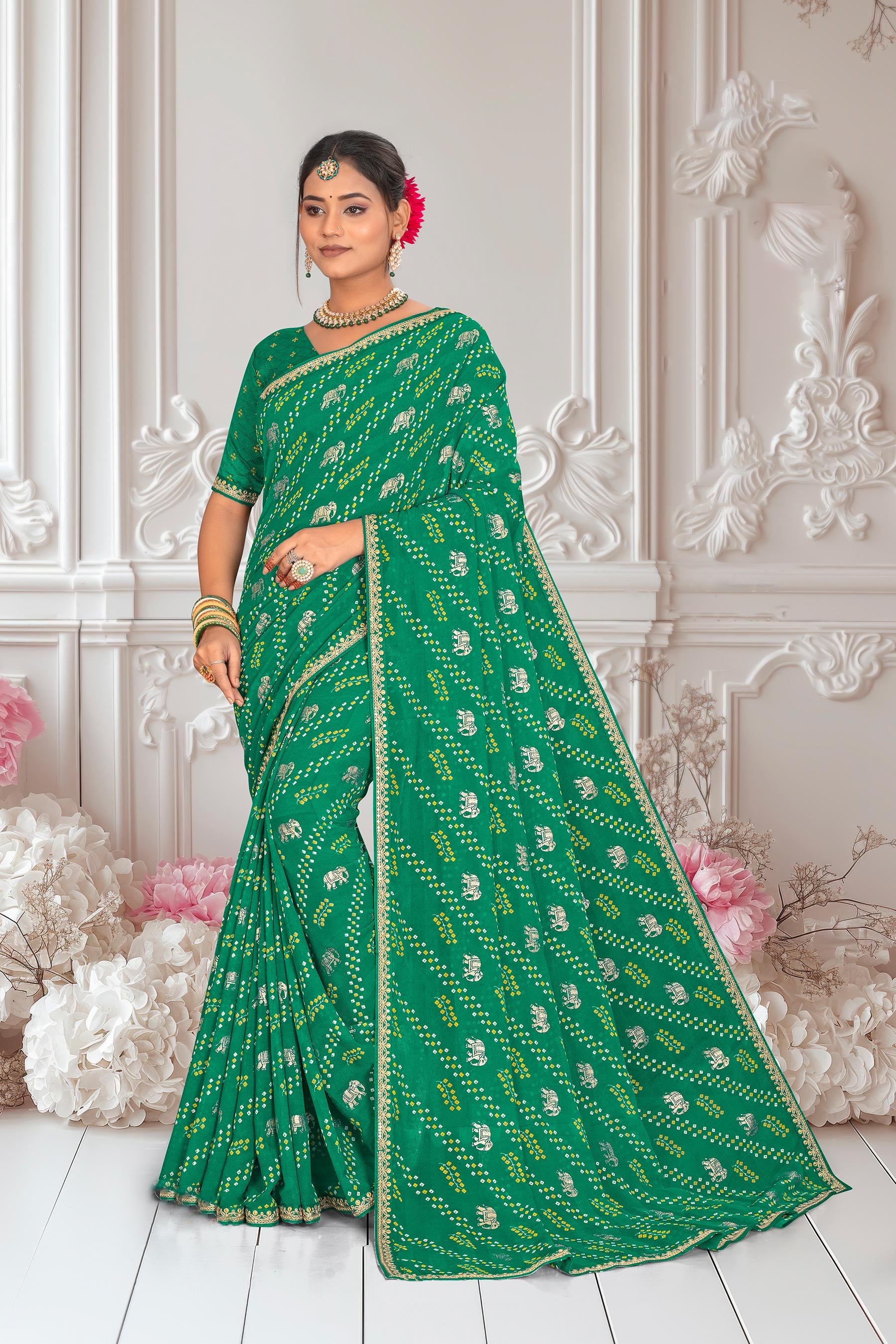 Green saree
