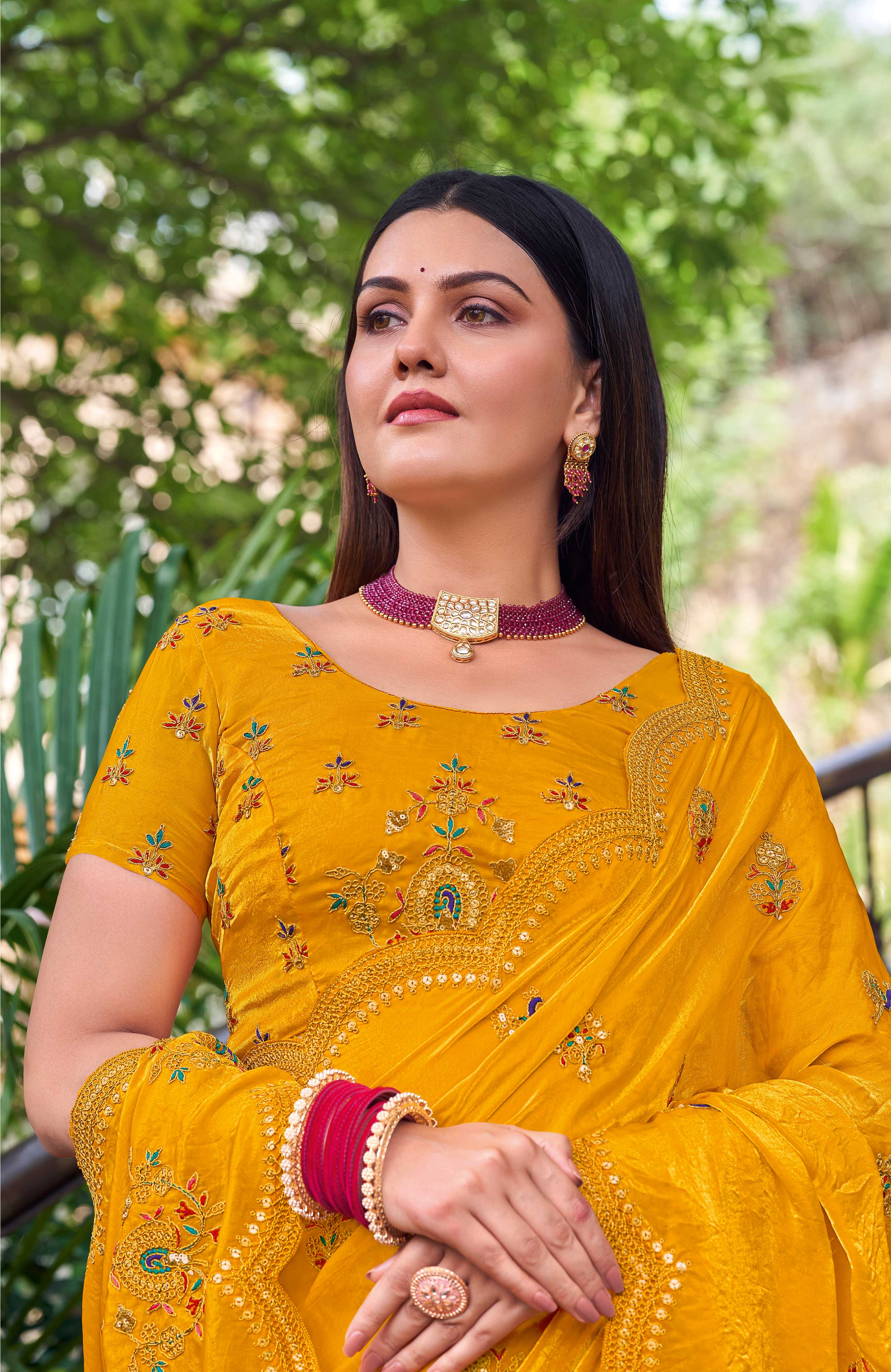 Zari and Sequin Work Saree