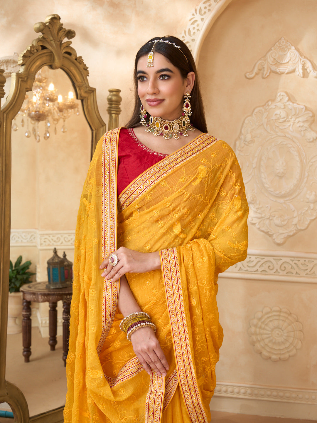Festive chiffon saree for women