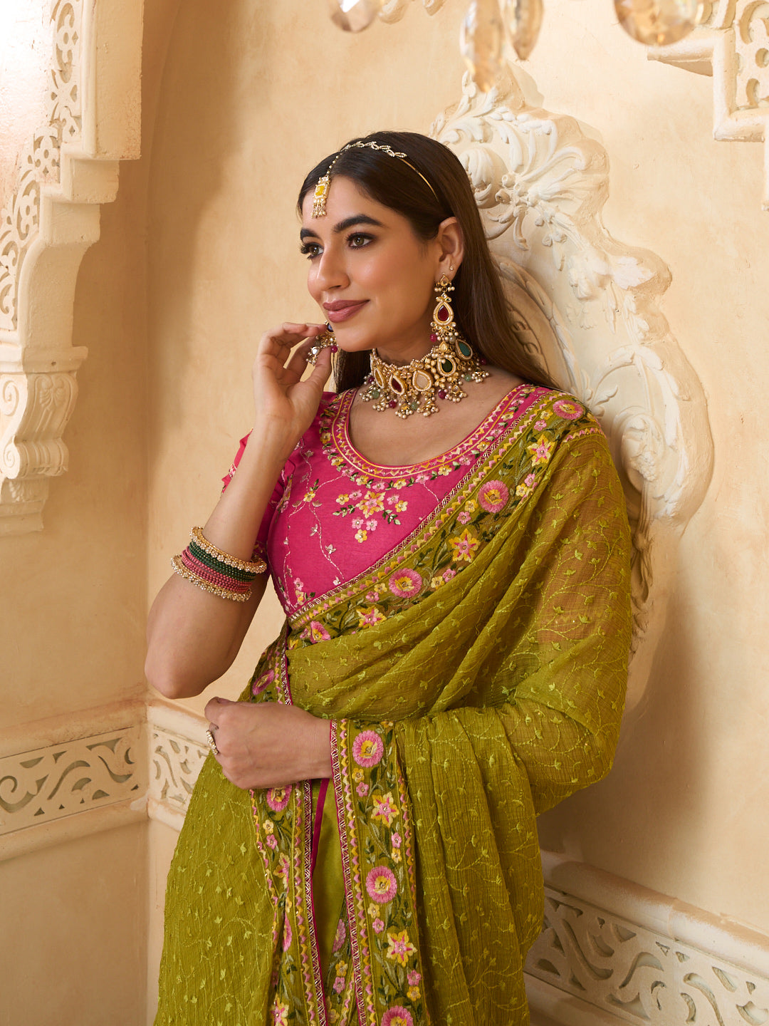 Festive chiffon saree