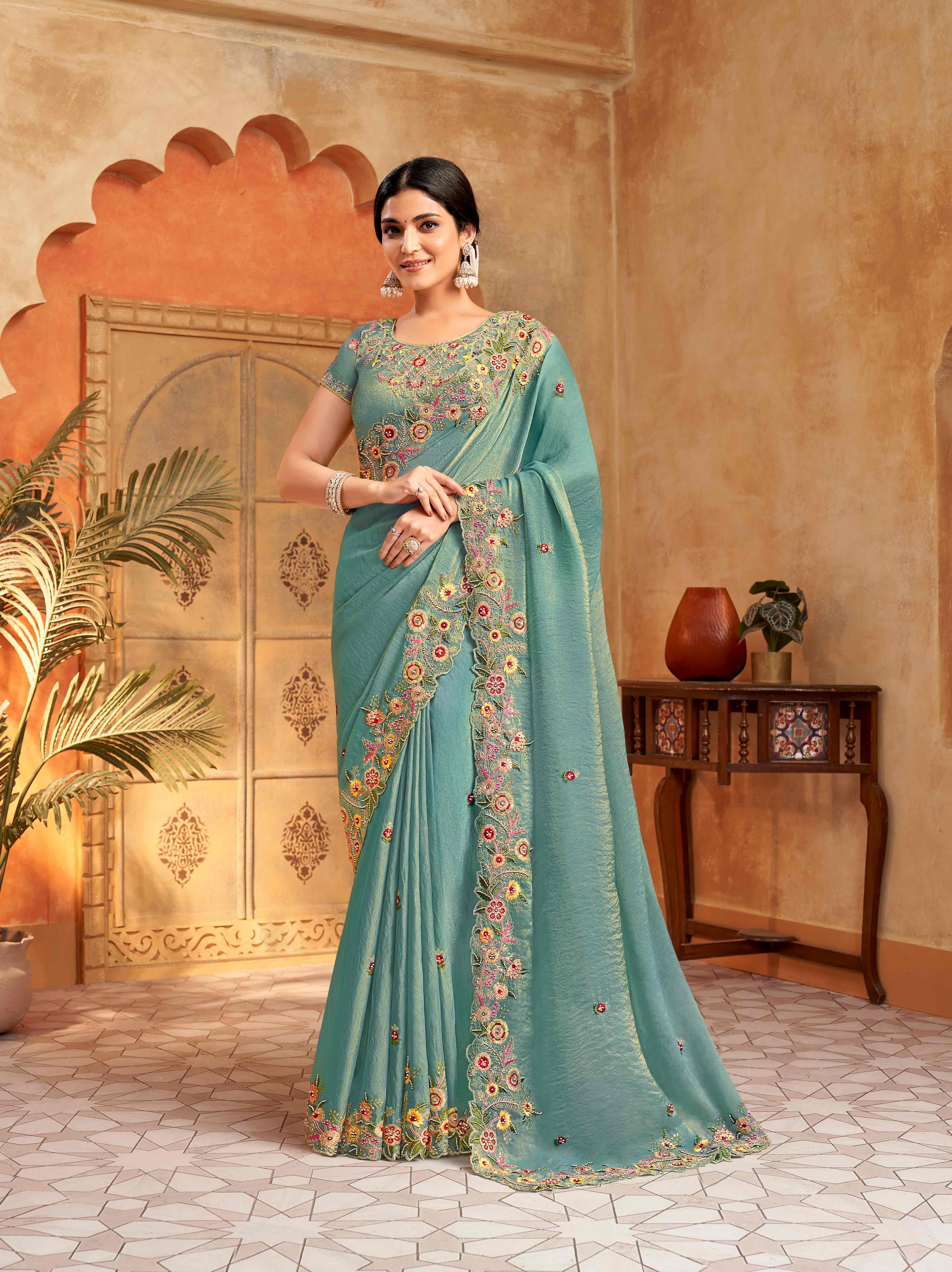 Trendy party wear saree