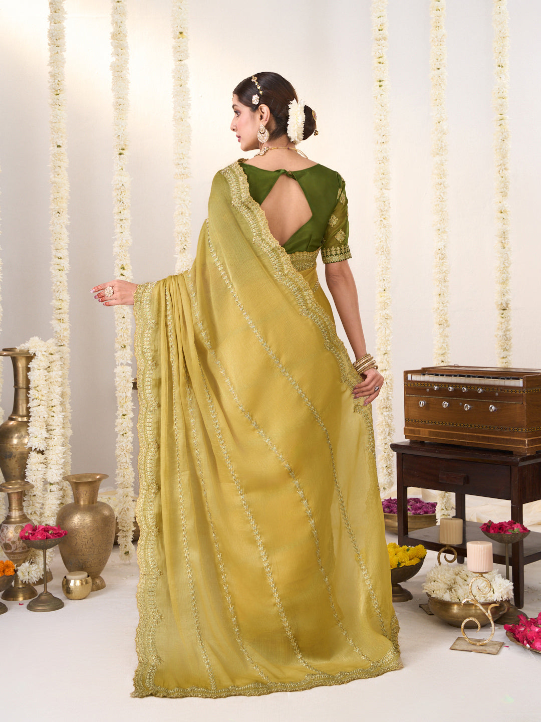 Designer embroidered saree