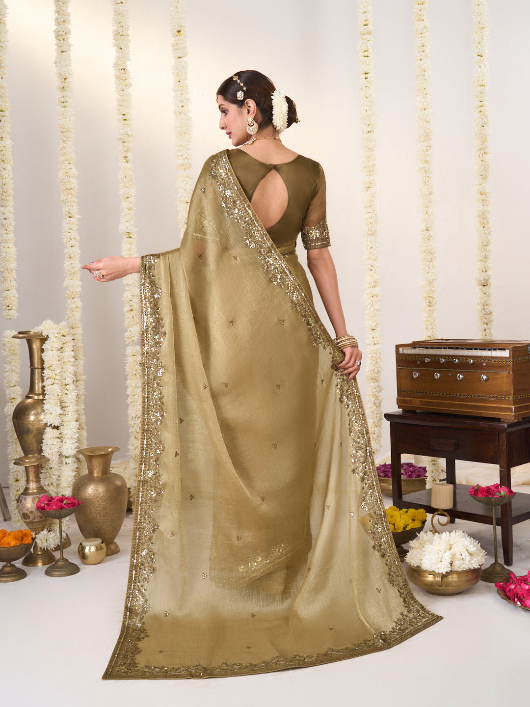 Evening wear chiffon saree