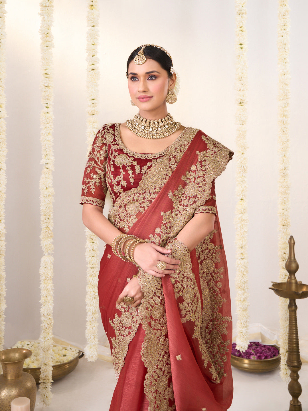 Wedding wear chiffon saree