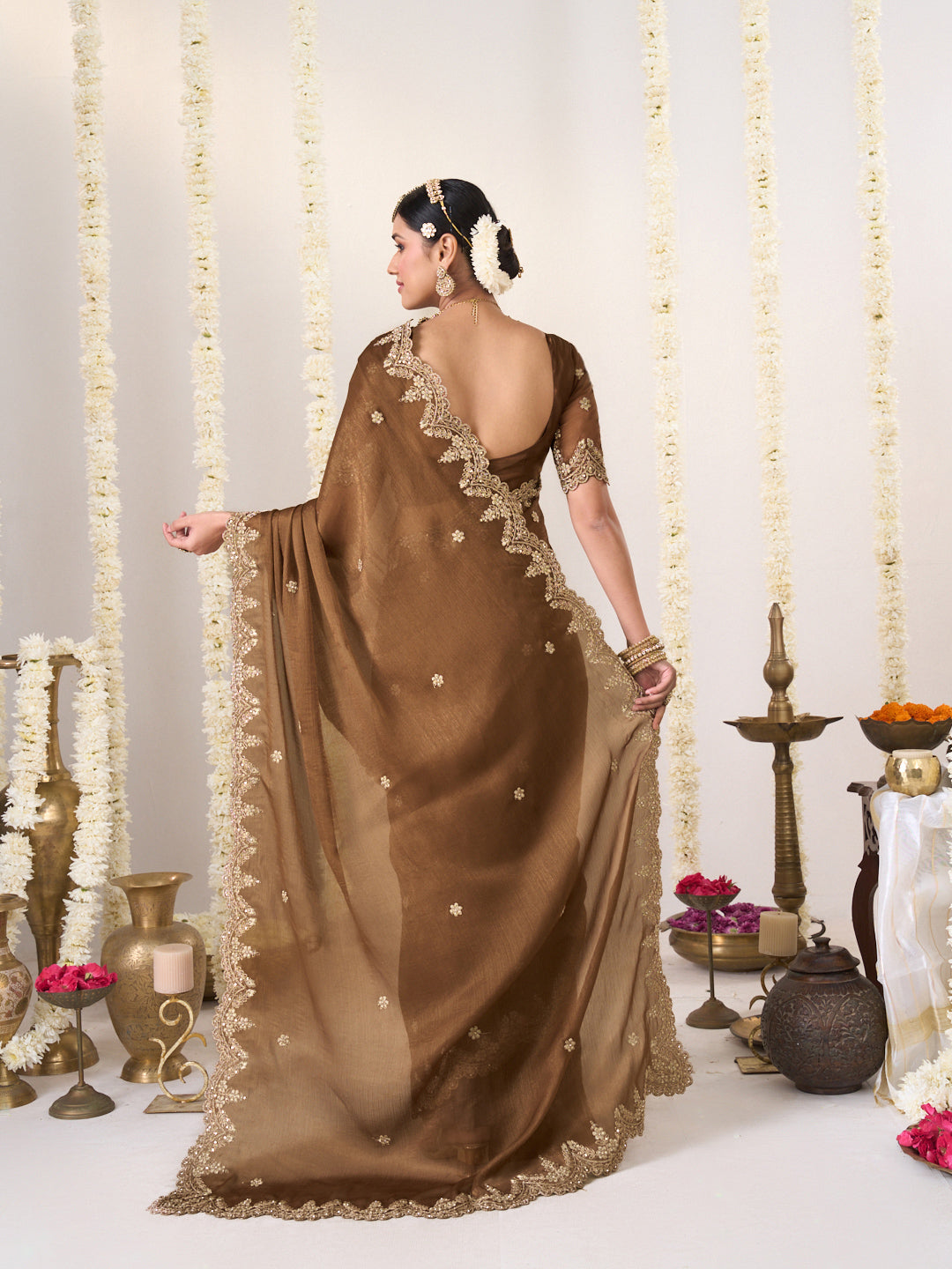 Designer embroidered saree