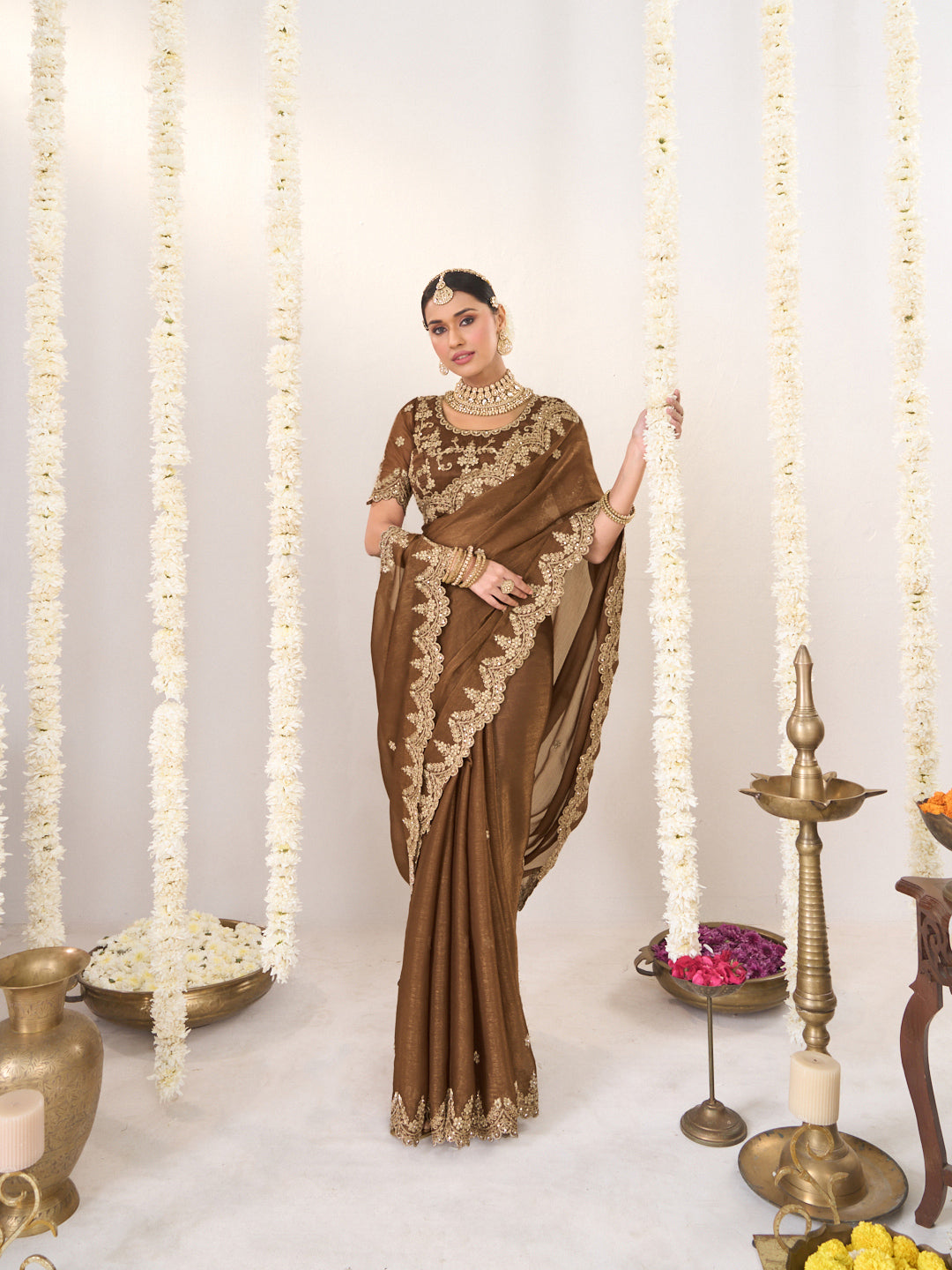 Festive wear chiffon saree