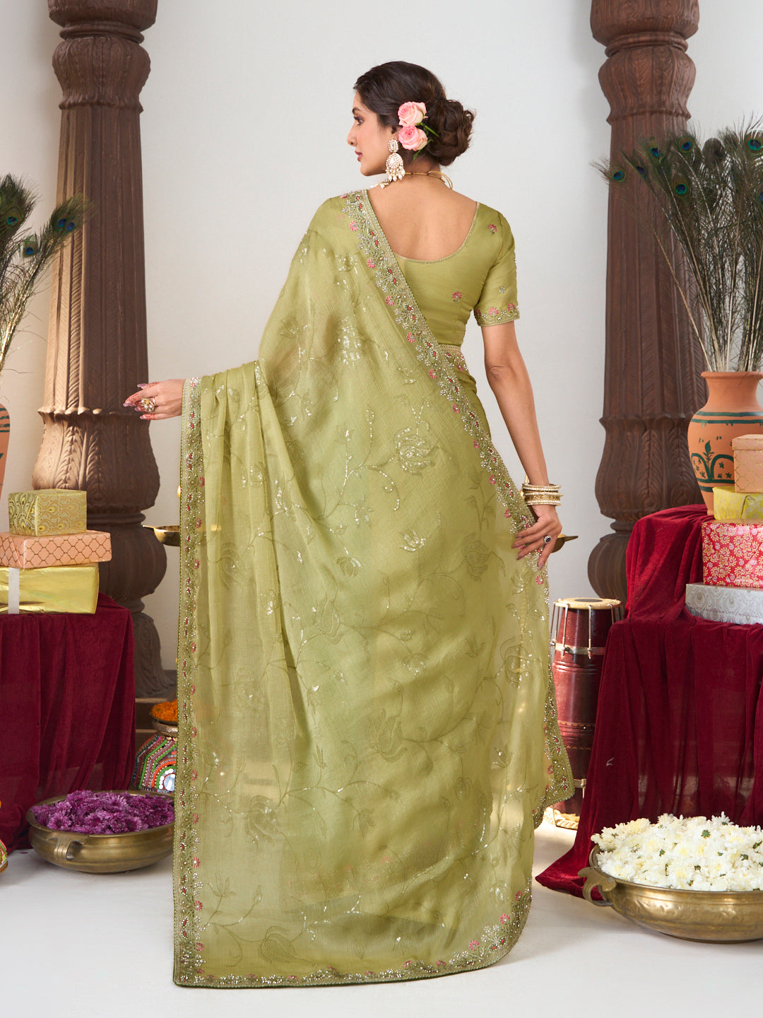 elegant party wear saree
