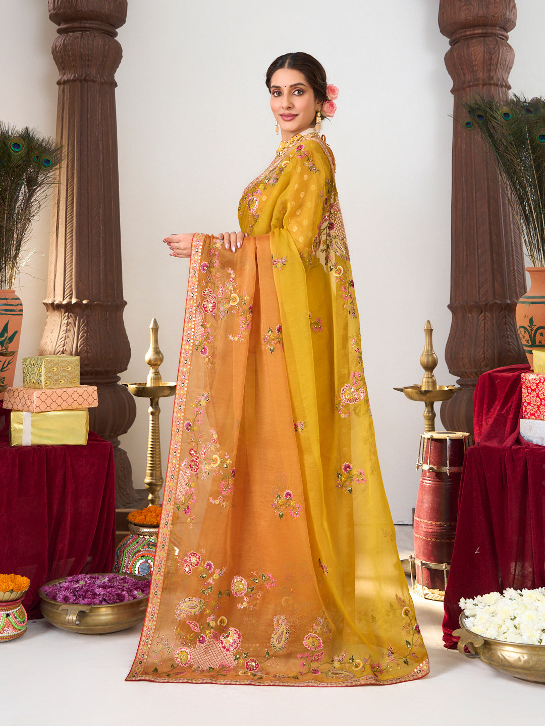 festive party wear saree