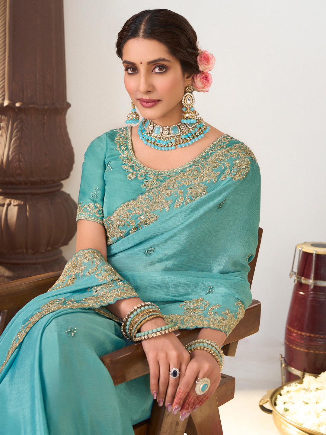 party wear silk saree