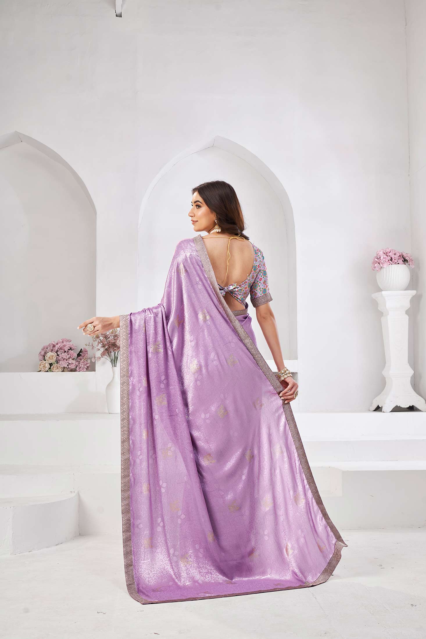 floral print saree casual day wear