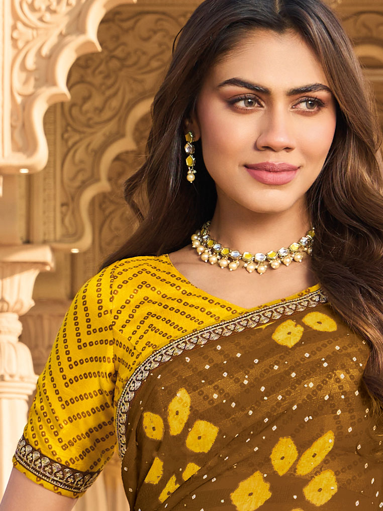 Lightweight printed saree for daily wear