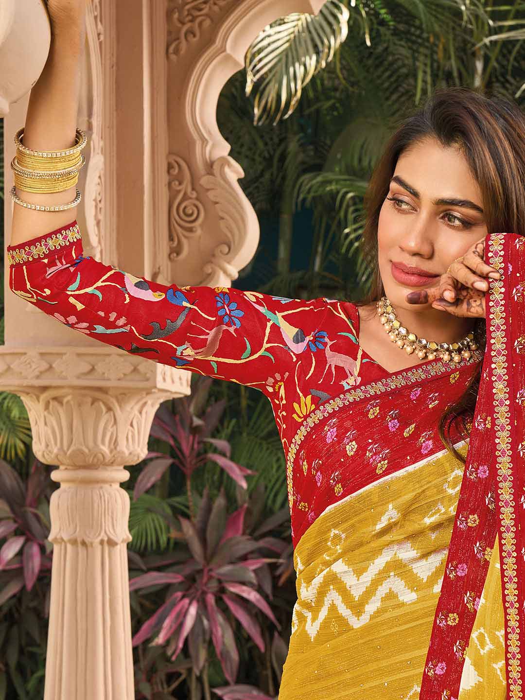 Soft chiffon saree for festive wear