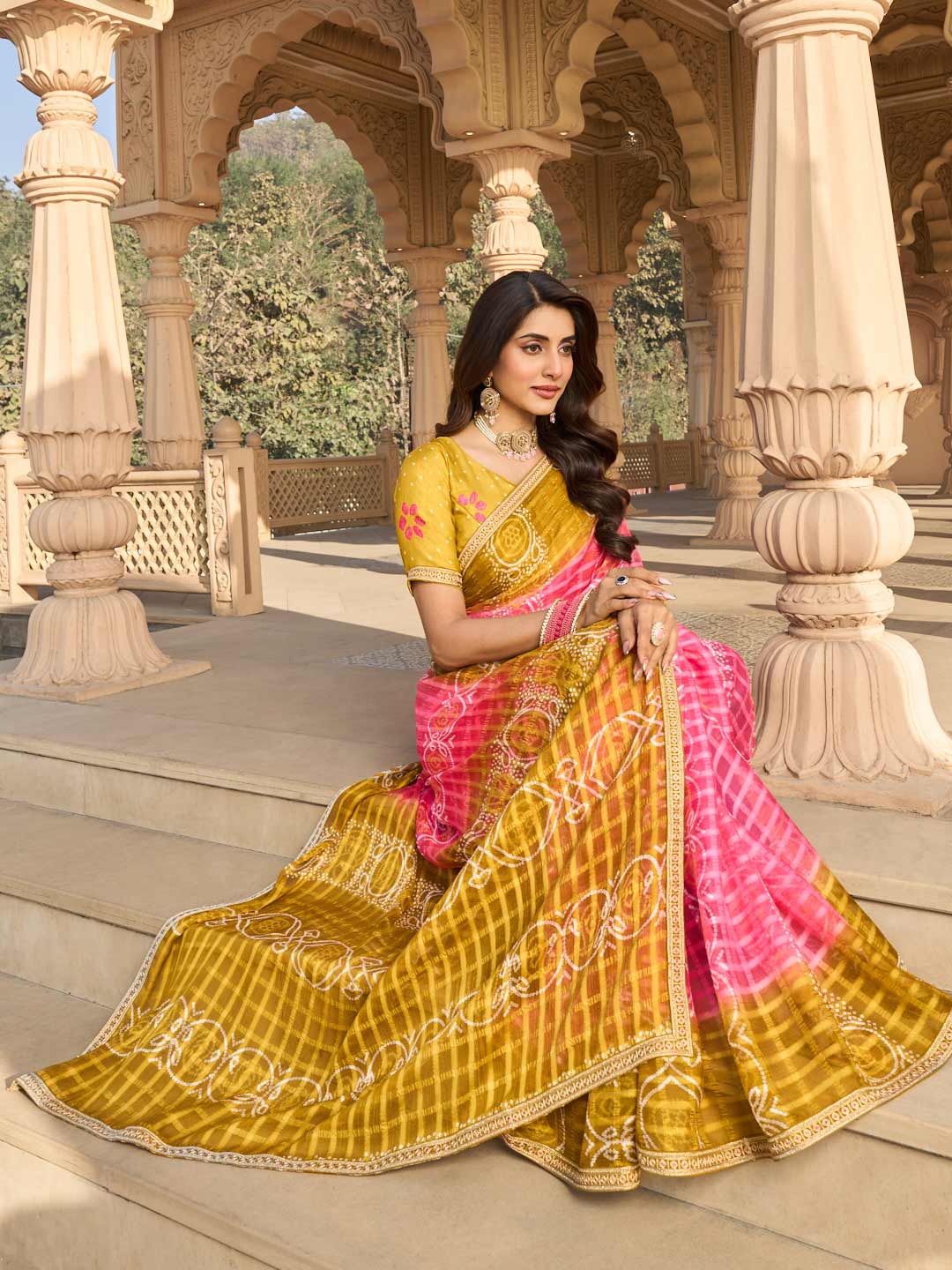 Light weight chiffon saree drape