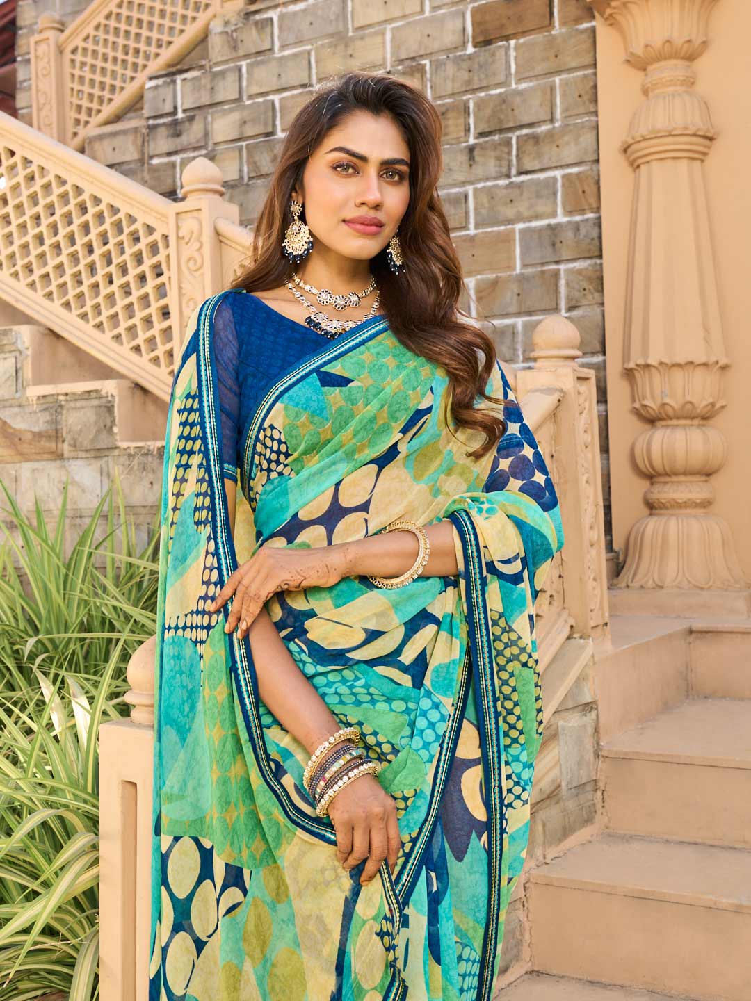 Lightweight georgette saree for festive wear