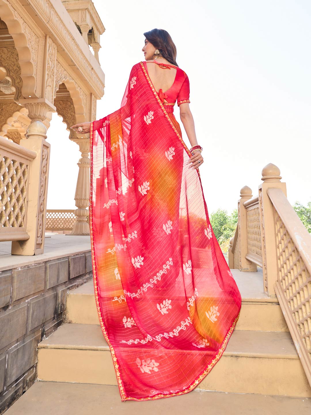 floral printed saree